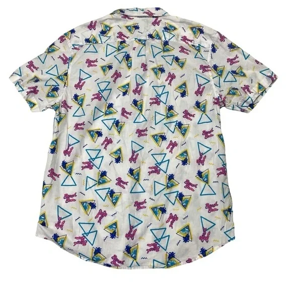 City Streets Beach Bum Button Down Shirt Size Large 80s Retro - Picture 2 of 10